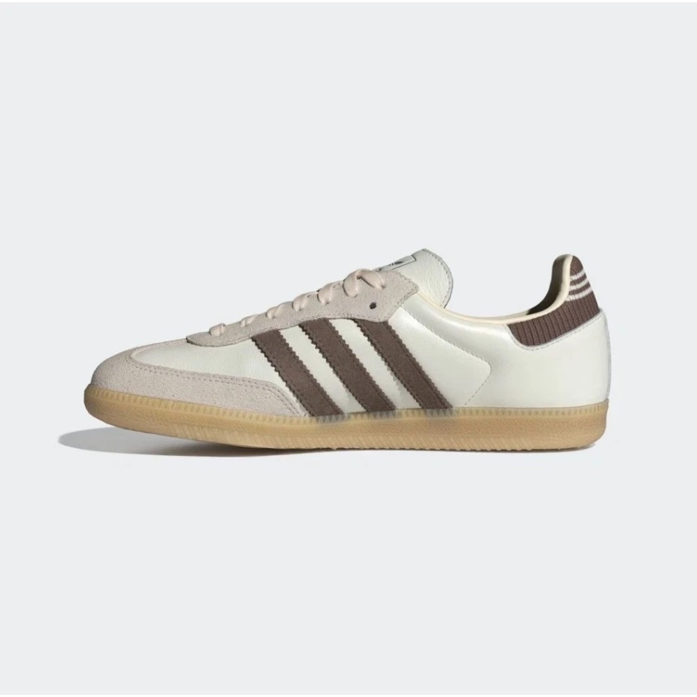 Size 8.5-Adidas Mens Samba OG Cloud White Earth Brown Strata Gum IH6845 Sneakers